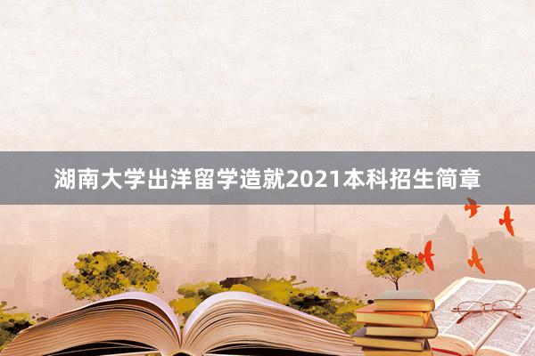 湖南大学出洋留学造就2021本科招生简章